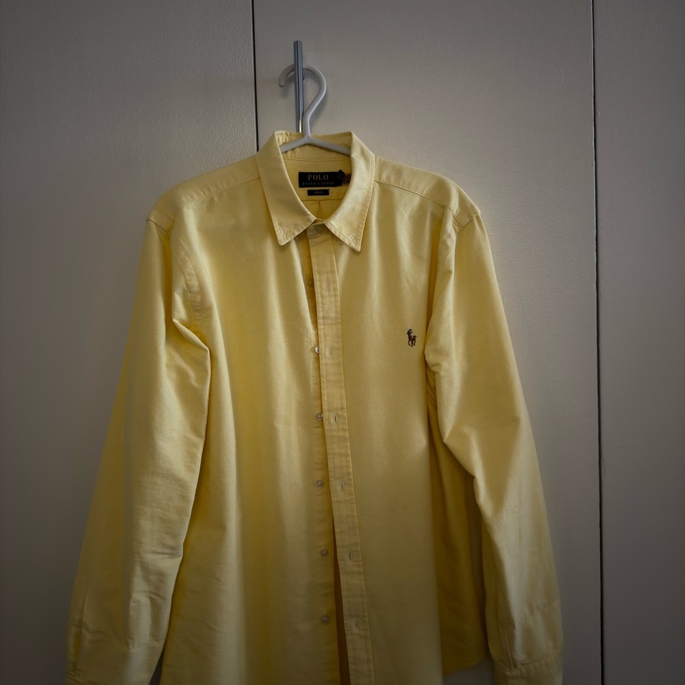 Polo by Ralph Lauren Men's Soft Yellow Shirt Size L Slim Fit